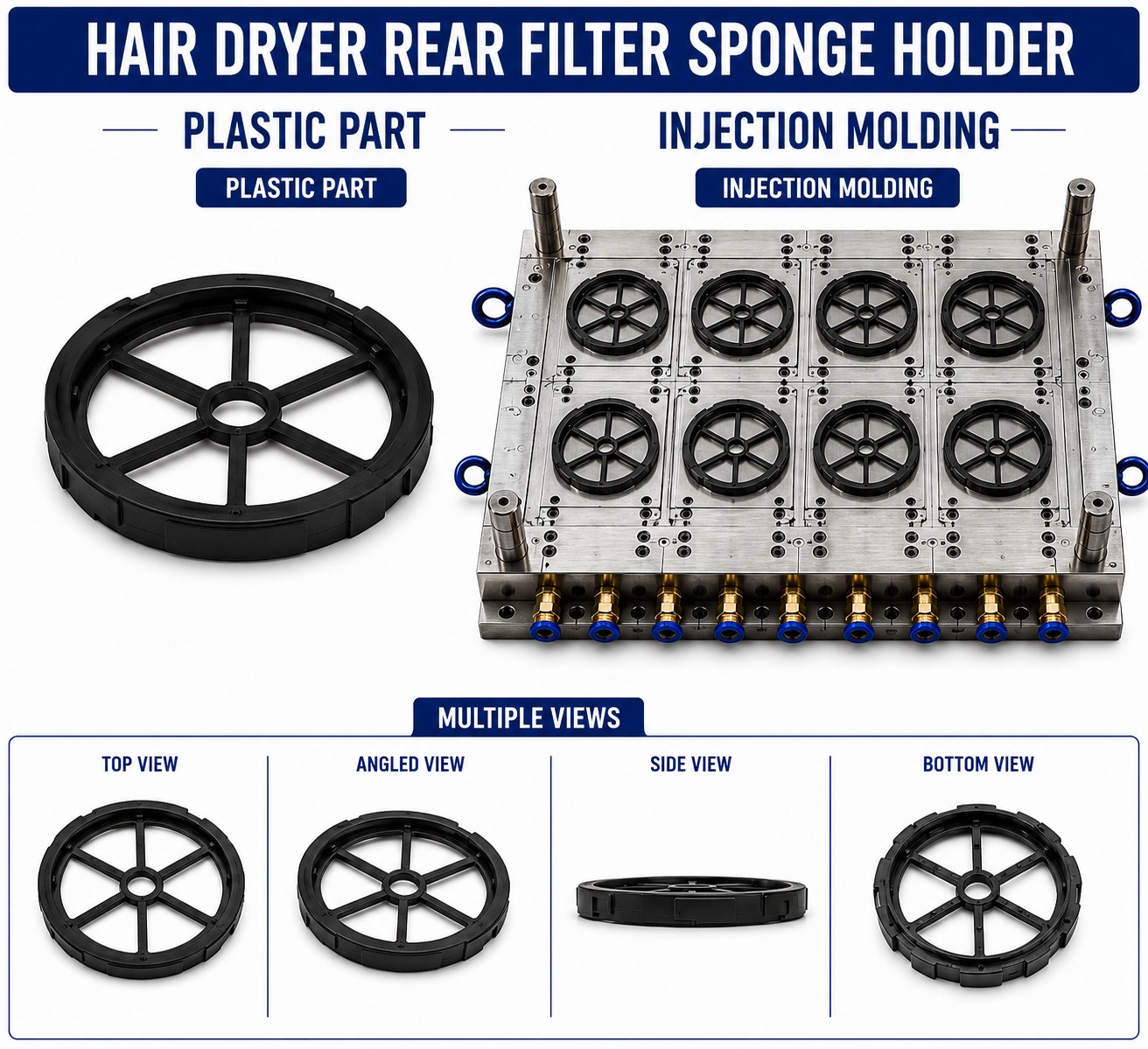 Hair Dryer Plastic Rear Filter Sponge Holder Mould and Moulding Service